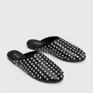 Cider Black Rhinestone Mules